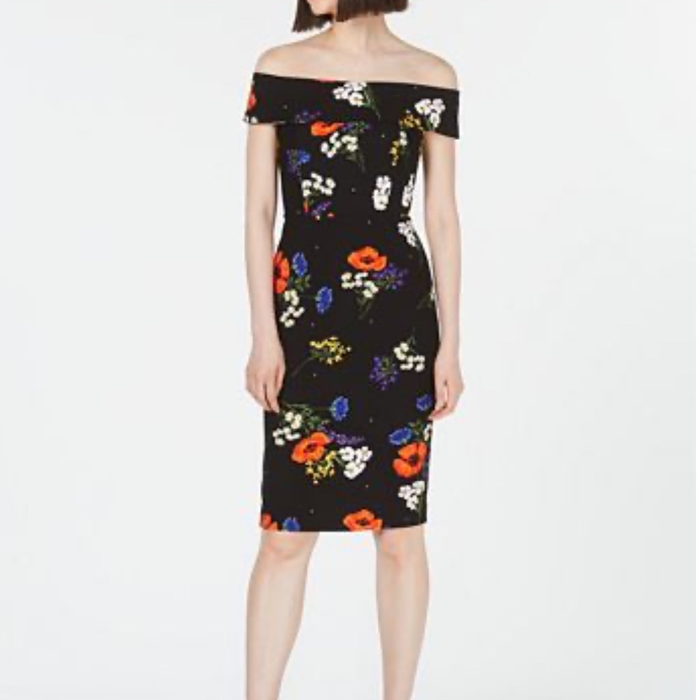Calvin Klein Floral Off The Shoulder Dress